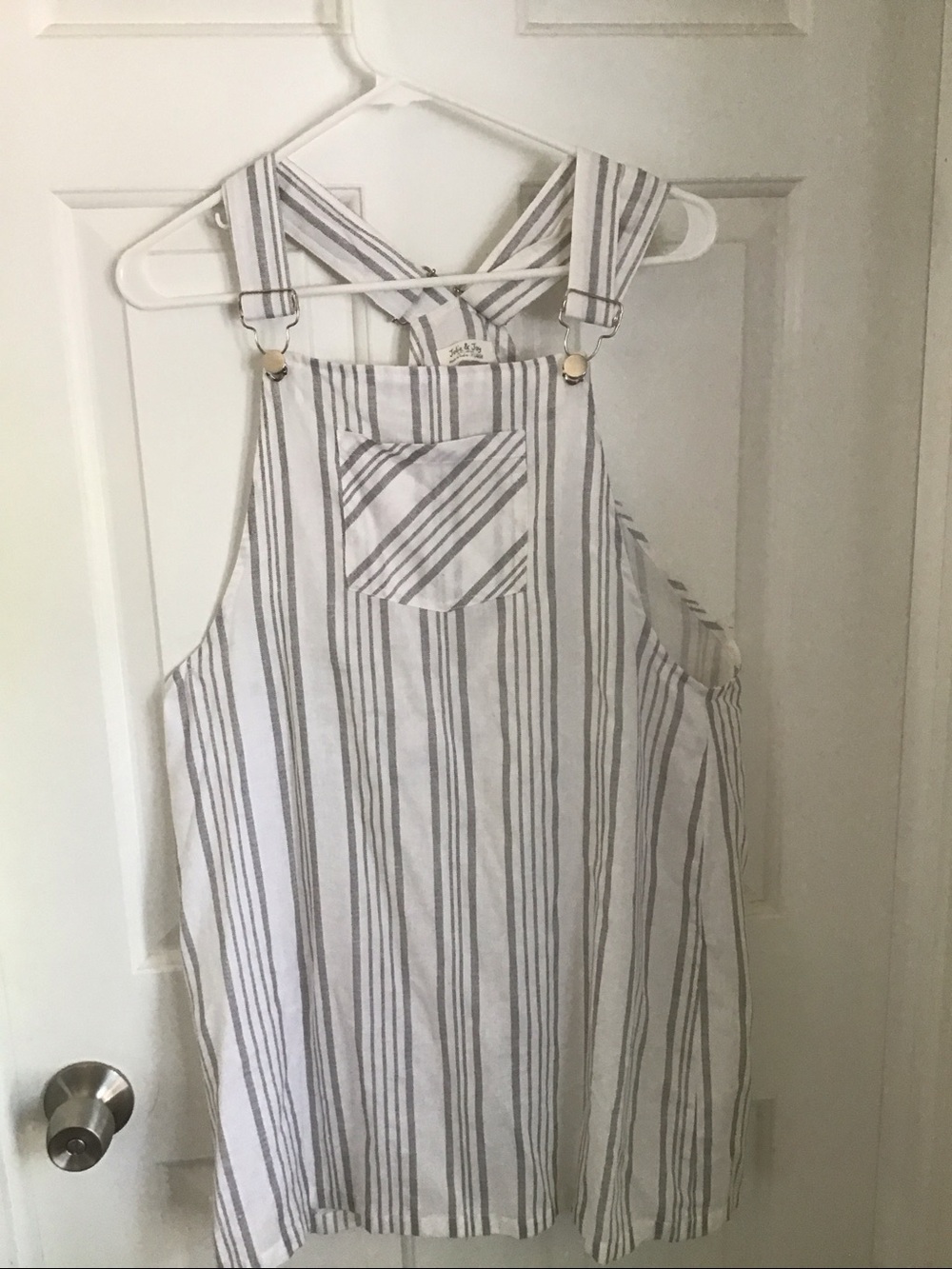 Jolie & Joy Plaid Pinafore Overall Dress   Size XL100% cotton